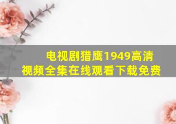 电视剧猎鹰1949高清视频全集在线观看下载免费