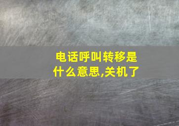 电话呼叫转移是什么意思,关机了