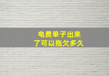 电费单子出来了可以拖欠多久