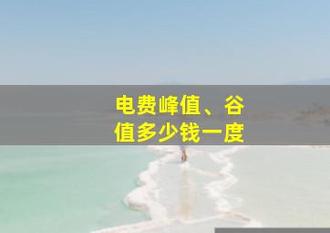 电费峰值、谷值多少钱一度