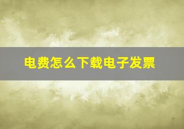 电费怎么下载电子发票