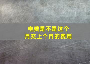 电费是不是这个月交上个月的费用