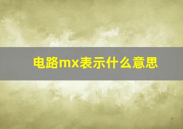 电路mx表示什么意思