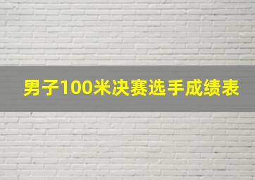 男子100米决赛选手成绩表