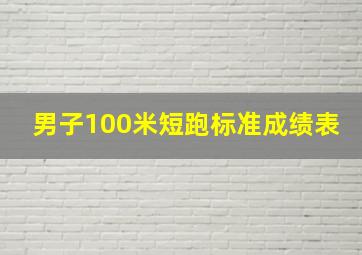 男子100米短跑标准成绩表