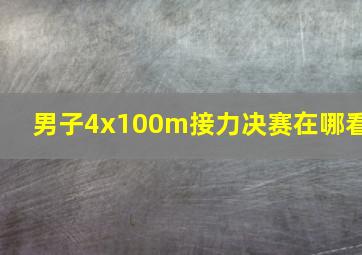 男子4x100m接力决赛在哪看