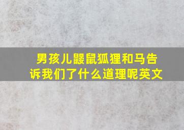 男孩儿鼹鼠狐狸和马告诉我们了什么道理呢英文