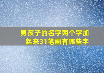 男孩子的名字两个字加起来31笔画有哪些字