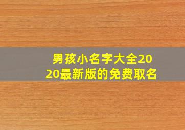 男孩小名字大全2020最新版的免费取名