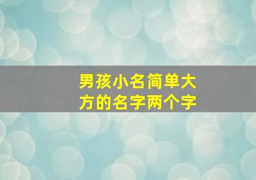 男孩小名简单大方的名字两个字