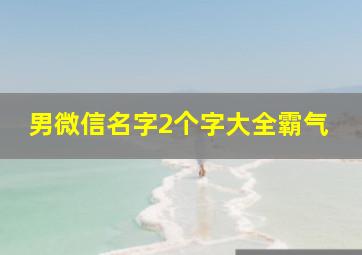 男微信名字2个字大全霸气