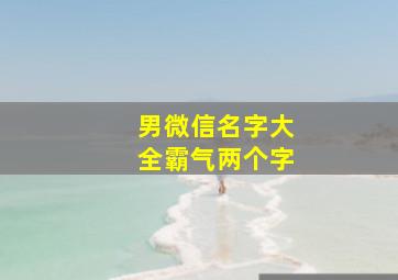 男微信名字大全霸气两个字