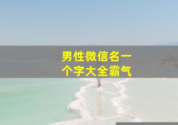 男性微信名一个字大全霸气