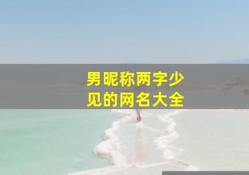 男昵称两字少见的网名大全