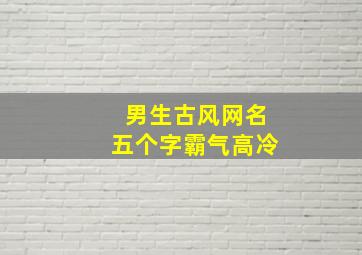 男生古风网名五个字霸气高冷