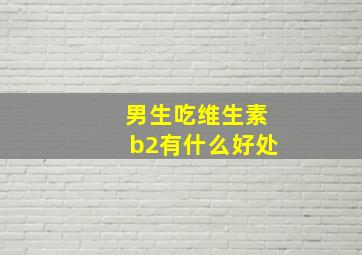 男生吃维生素b2有什么好处