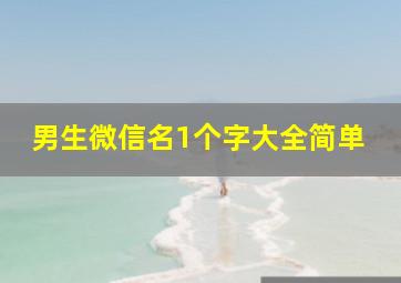 男生微信名1个字大全简单