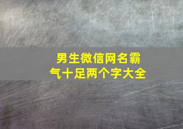 男生微信网名霸气十足两个字大全