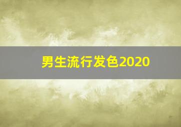 男生流行发色2020