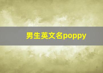 男生英文名poppy