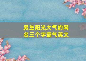 男生阳光大气的网名三个字霸气英文