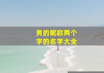 男的昵称两个字的名字大全