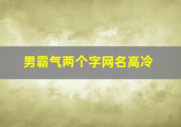 男霸气两个字网名高冷