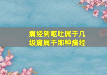 痛经到呕吐属于几级痛属于那种痛经