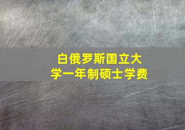 白俄罗斯国立大学一年制硕士学费