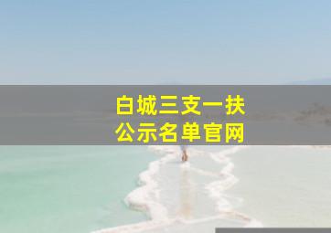 白城三支一扶公示名单官网