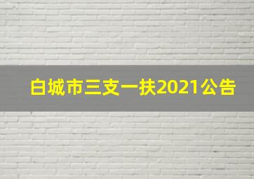 白城市三支一扶2021公告