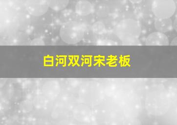 白河双河宋老板