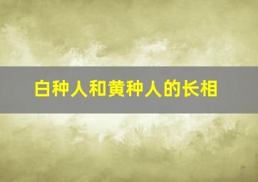 白种人和黄种人的长相