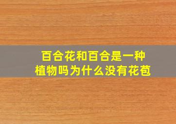 百合花和百合是一种植物吗为什么没有花苞