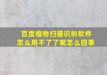 百度植物扫描识别软件怎么用不了了呢怎么回事