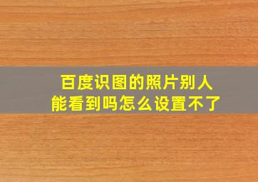 百度识图的照片别人能看到吗怎么设置不了