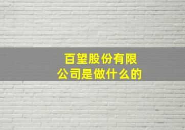 百望股份有限公司是做什么的