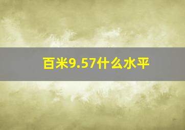 百米9.57什么水平