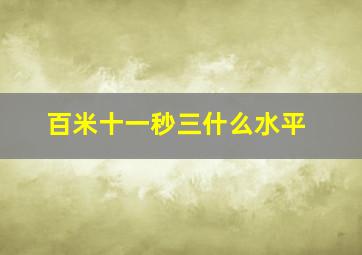 百米十一秒三什么水平