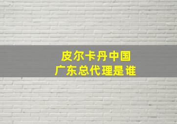 皮尔卡丹中国广东总代理是谁