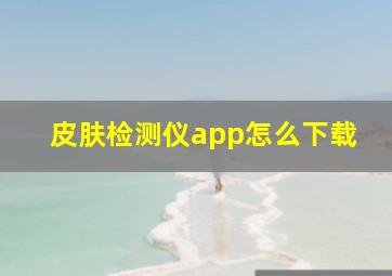 皮肤检测仪app怎么下载