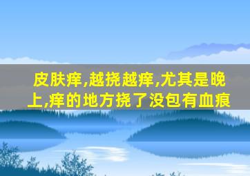 皮肤痒,越挠越痒,尤其是晚上,痒的地方挠了没包有血痕