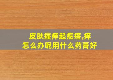 皮肤瘙痒起疙瘩,痒怎么办呢用什么药膏好