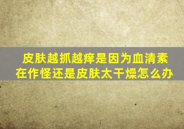 皮肤越抓越痒是因为血清素在作怪还是皮肤太干燥怎么办