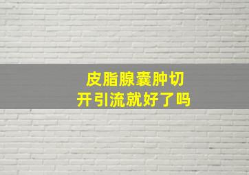 皮脂腺囊肿切开引流就好了吗