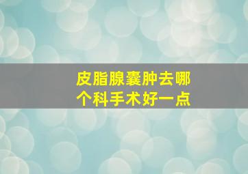 皮脂腺囊肿去哪个科手术好一点