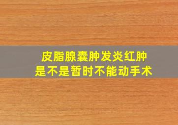 皮脂腺囊肿发炎红肿是不是暂时不能动手术