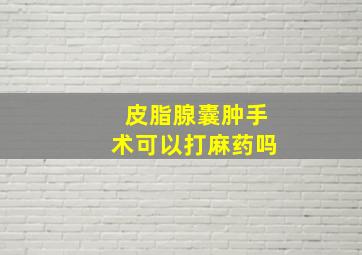 皮脂腺囊肿手术可以打麻药吗