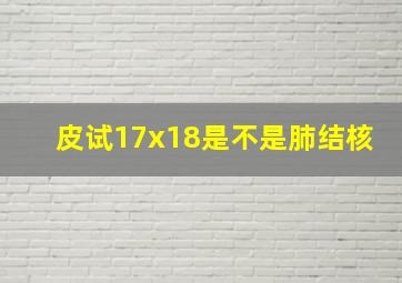 皮试17x18是不是肺结核