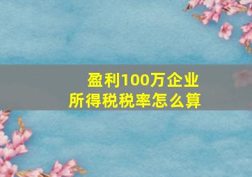 盈利100万企业所得税税率怎么算